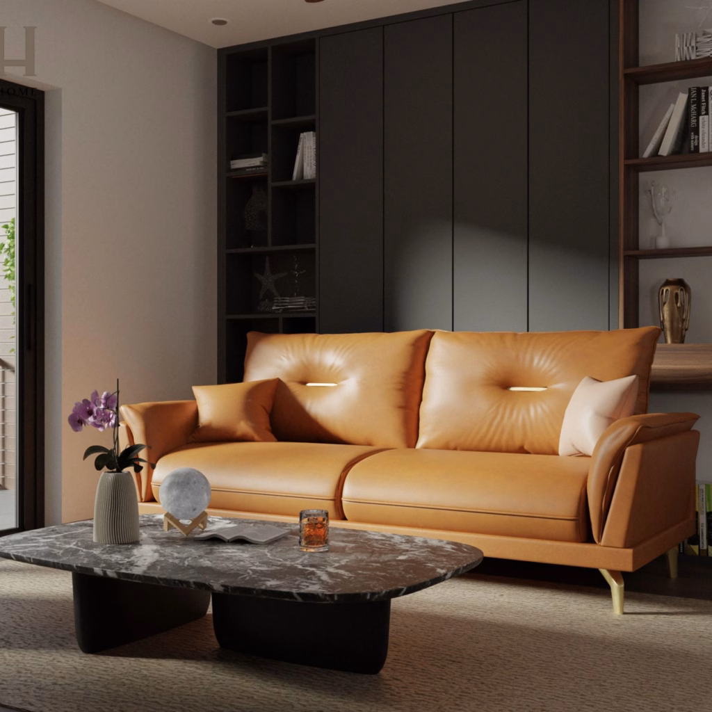 Sofa Somiya – Sofa giả da cao cấp khung gỗ tự nhiên phong cách hiện đại