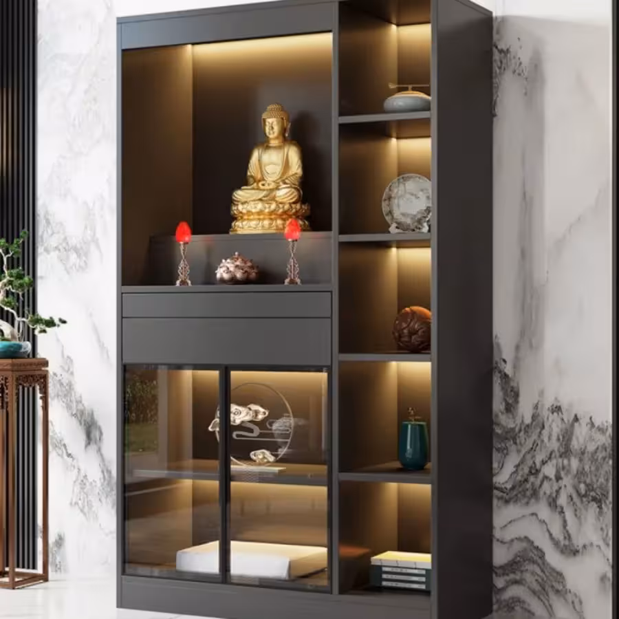 Mẫu tủ thờ gỗ công nghiệp kết hợp ngăn kéo
