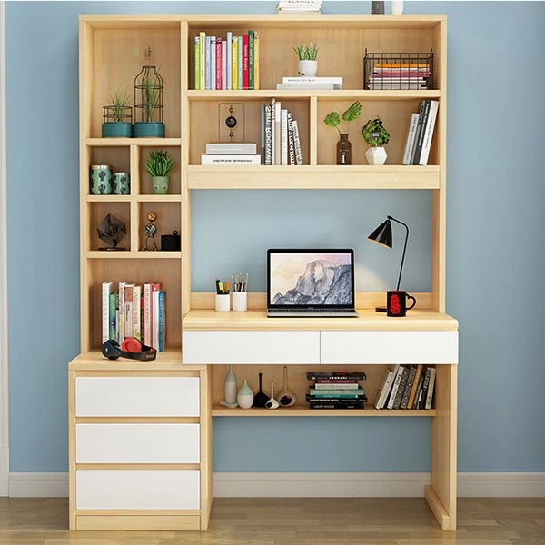 Bàn học có giá sách, hộc tủ