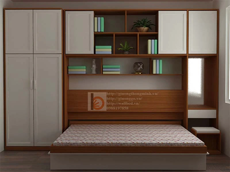 Giường gấp gỗ thông minh dạng tủ đứng (Murphy Bed) Giường gấp gỗ thông minh dạng tủ đứng (Murphy Bed)