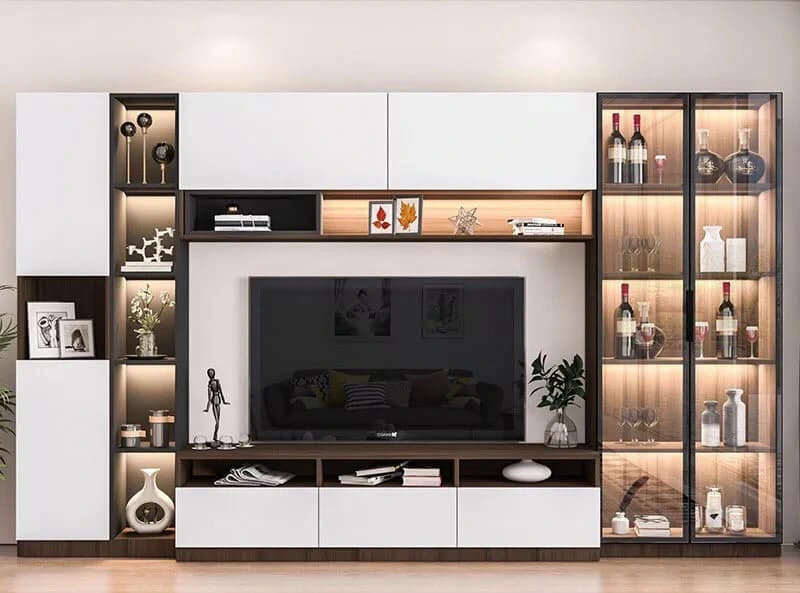 Kệ tivi nhựa kết hợp kệ trang trí Kệ tivi nhựa kết hợp kệ trang trí