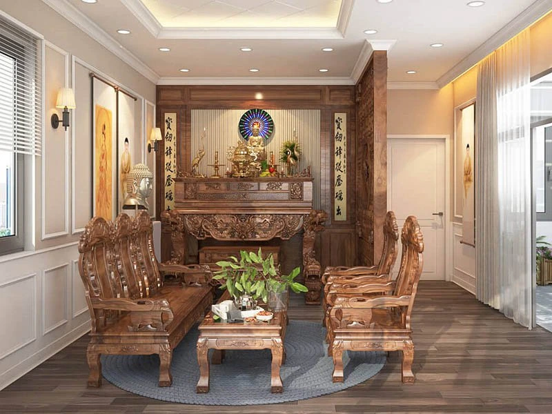 Bố trí bàn thờ trong nhà cấp 4, nhà truyền thống