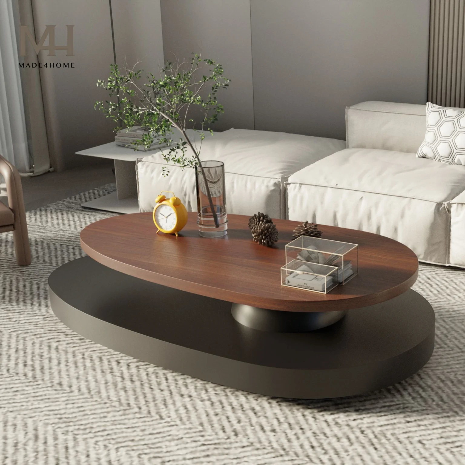 Bàn trà sofa LavaForm – Thiết kế tầng đôi xoay linh hoạt