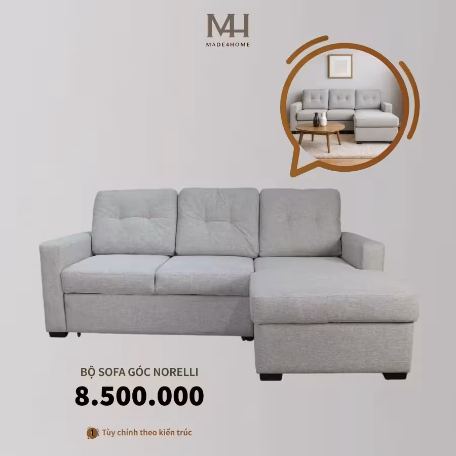Bàn Sofa Góc Norelli – Không Gian Rộng Rãi