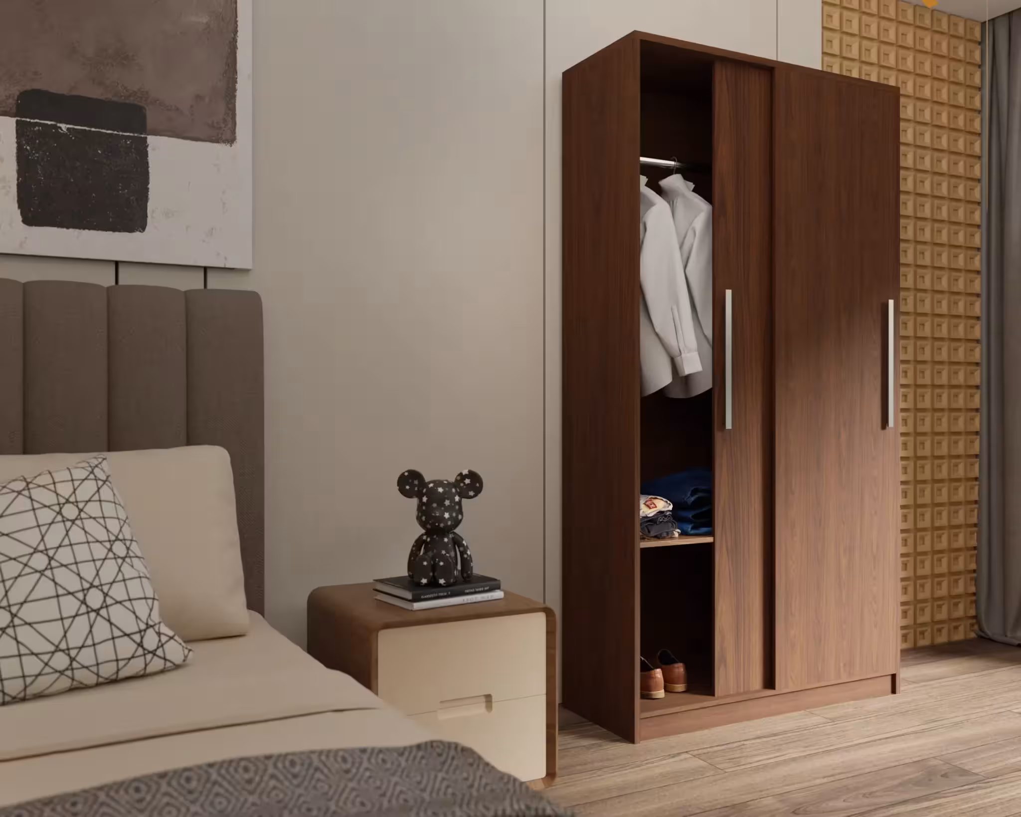 Tủ quần áo Velora MDF chống ẩm, màu sắc hiện đại