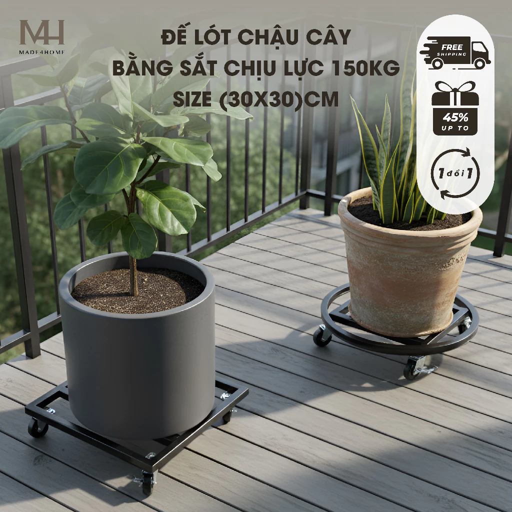 Đế lót sắt chậu cây sơn tĩnh điện 3 lớp – Bền đẹp, chịu lực 150kg