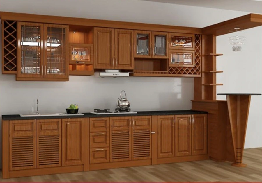 Tủ bếp gỗ cao cấp hiện đại