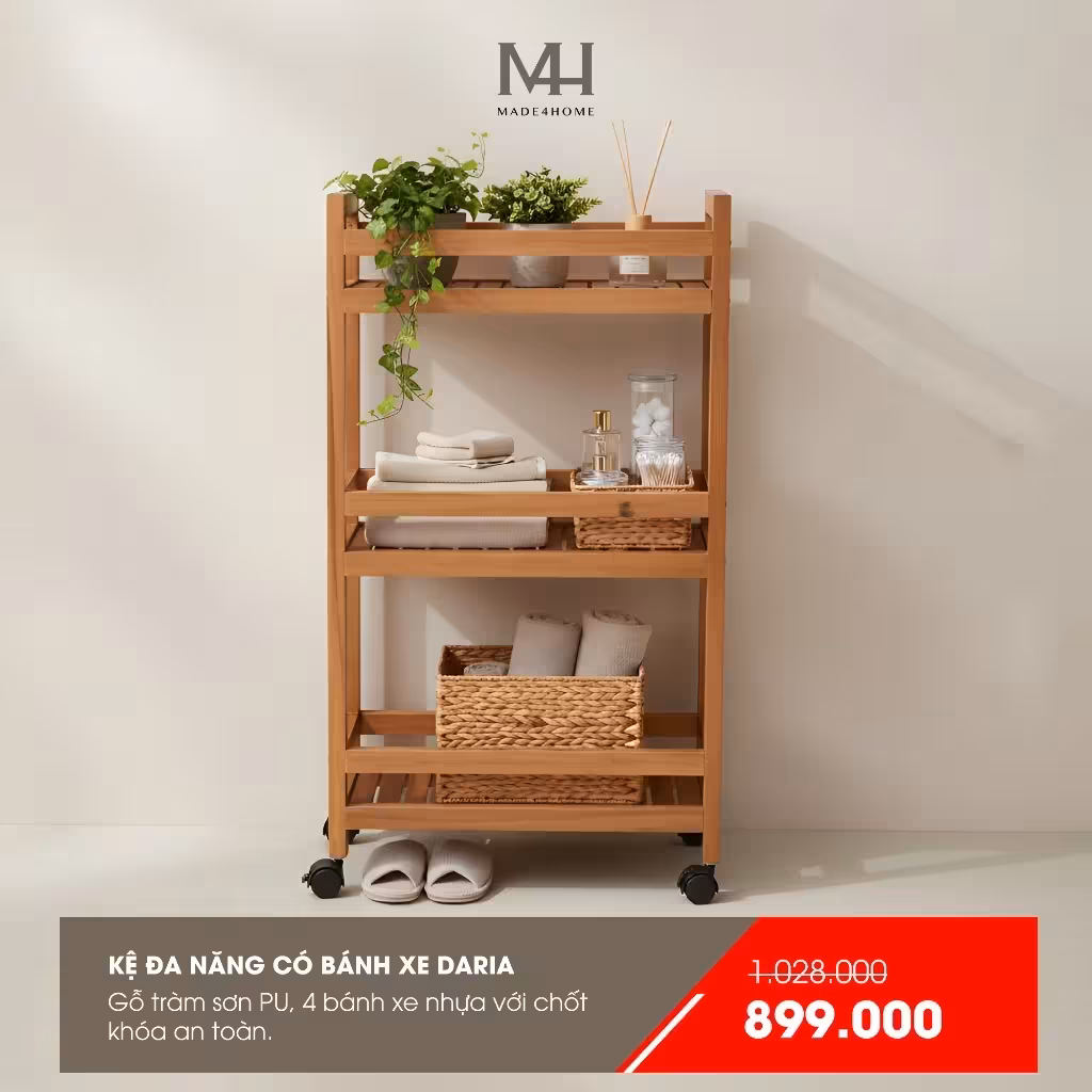Kệ Đa Năng Có Bánh Xe Daria Kệ Đa Năng Có Bánh Xe Daria