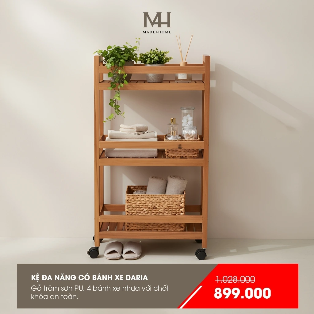 Kệ Đa Năng Có Bánh Xe Daria