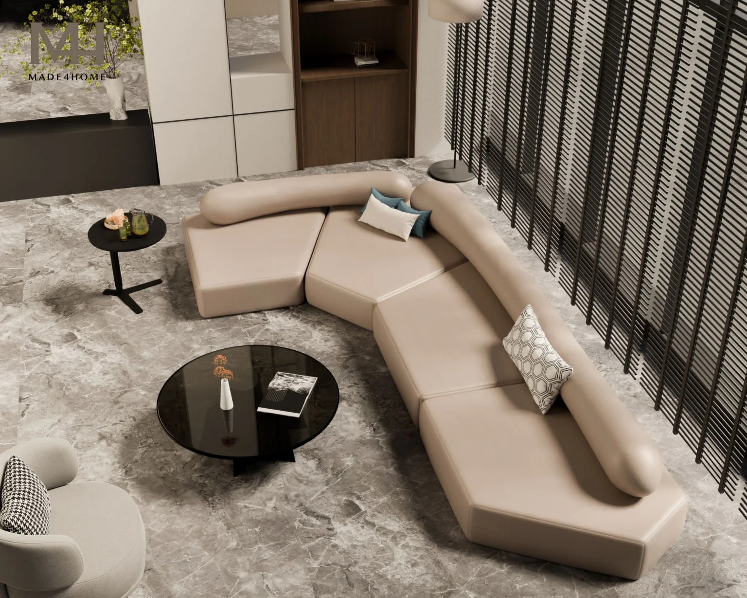 Ghế Sofa L‑Art Góc Chữ L Da Cao Cấp