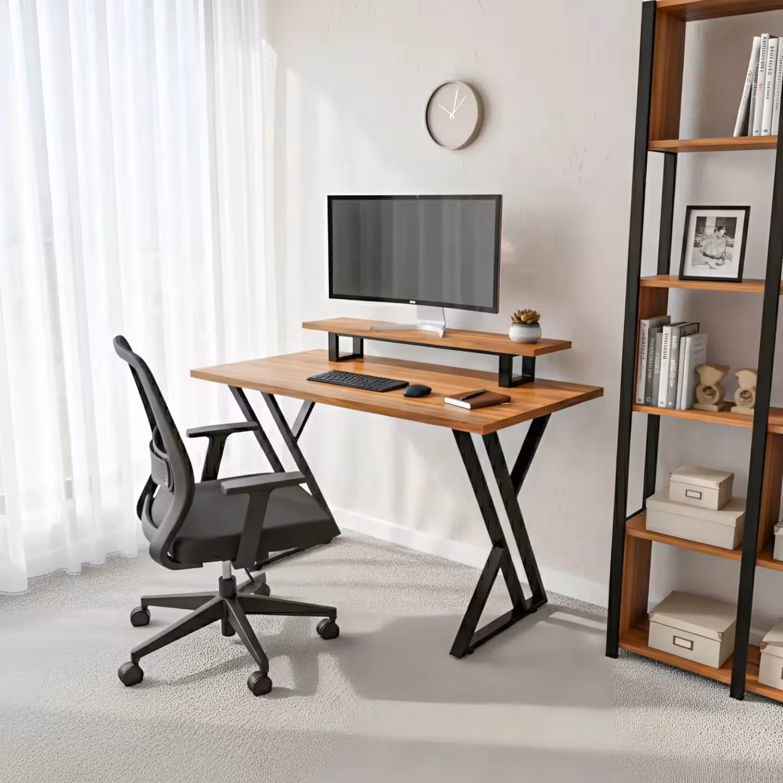Top Mẫu Bàn Làm Việc Hiện Đại – Tiện Lợi Làm Nổi Bật Căn Nhà Bạn 2025 7 Bàn Làm Việc Bricen – Gỗ MDF, Chân Sắt, Có Kệ Laptop