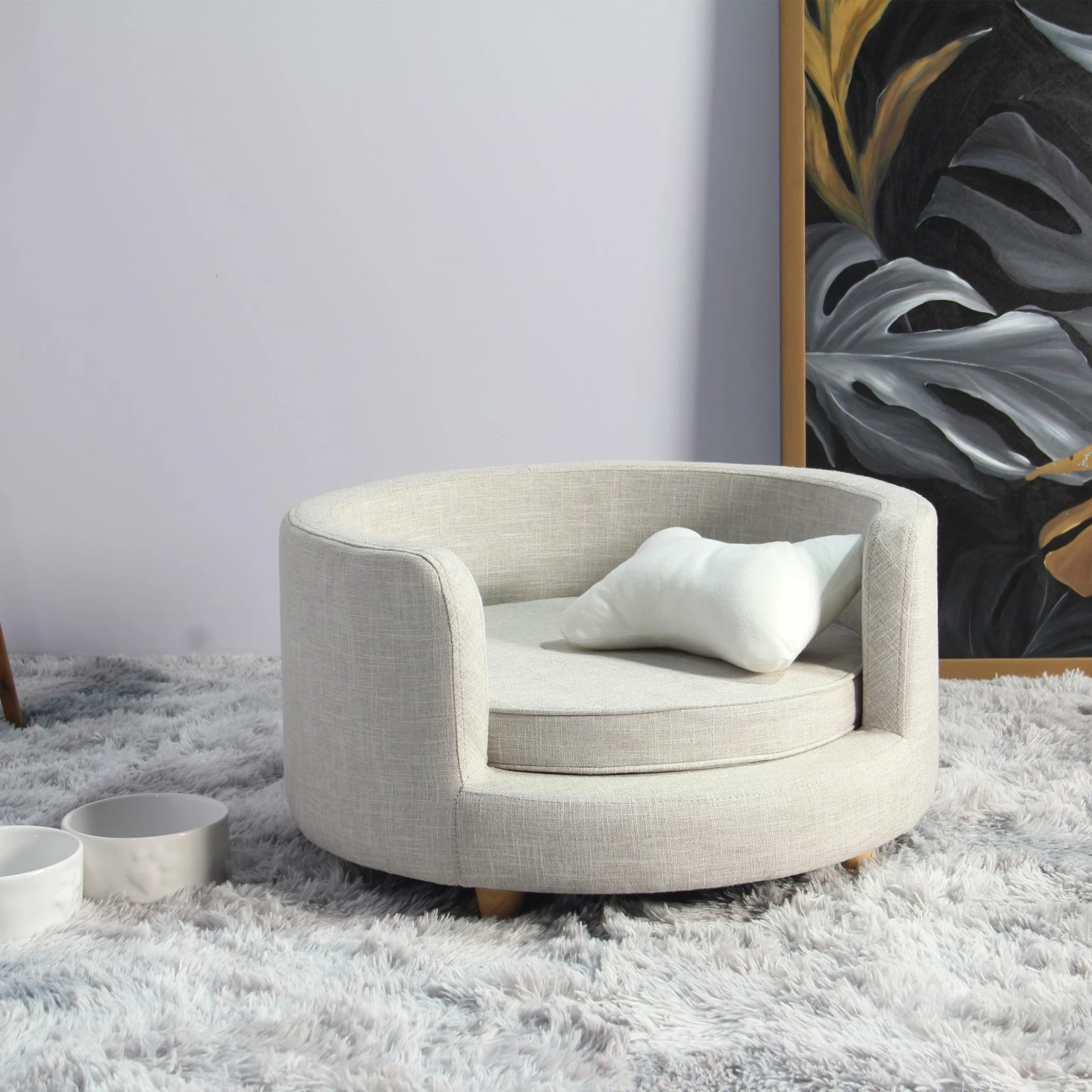 Otis Round Sofa Pet – Cream