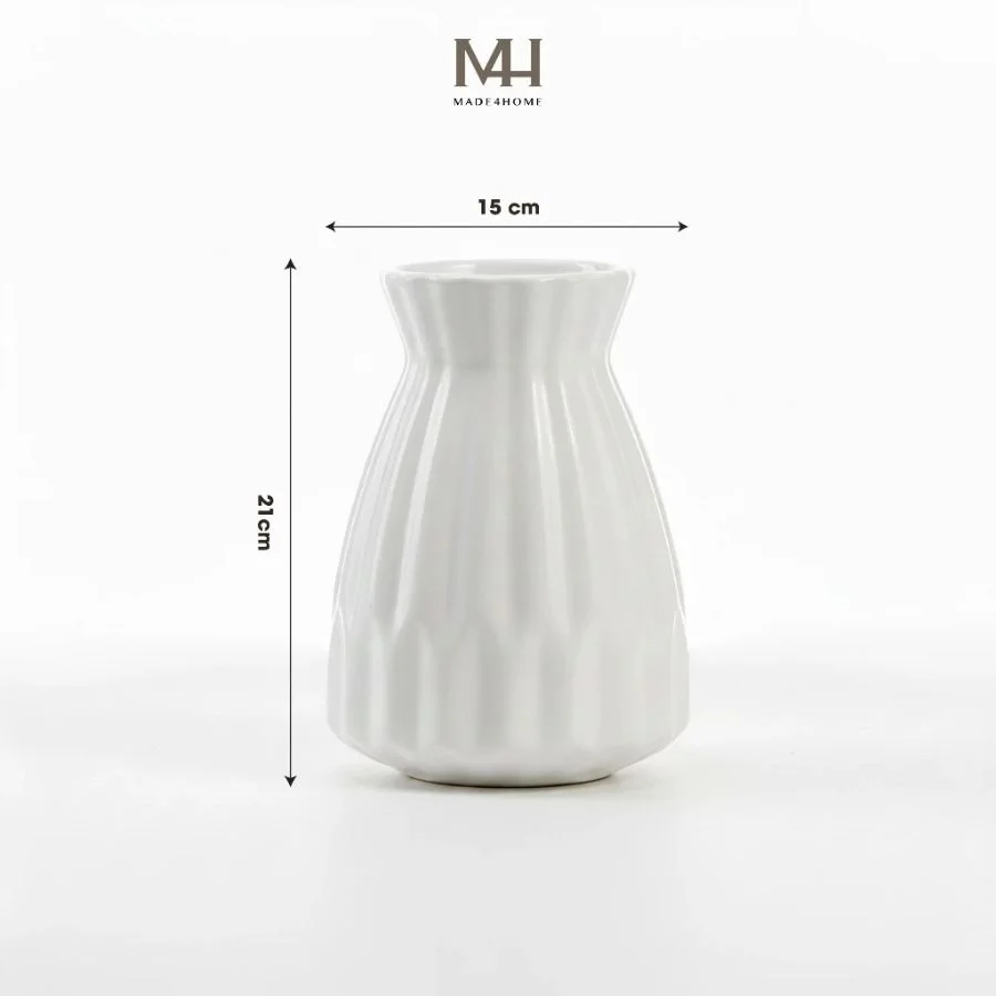 Bình hoa gốm sứ Felizia trang trí decor hoa văn sọc Made4Home – Kích thước 21x15cm