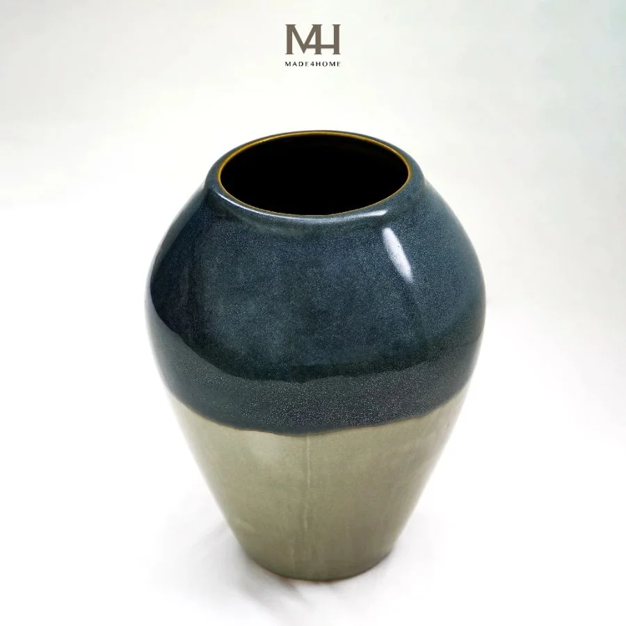 Bình hoa gốm sứ Lys trang trí decor dáng bầu Made4Home – Kích thước 25x11cm