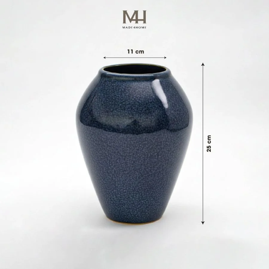 Bình hoa gốm sứ Lys trang trí decor dáng bầu Made4Home – Kích thước 25x11cm