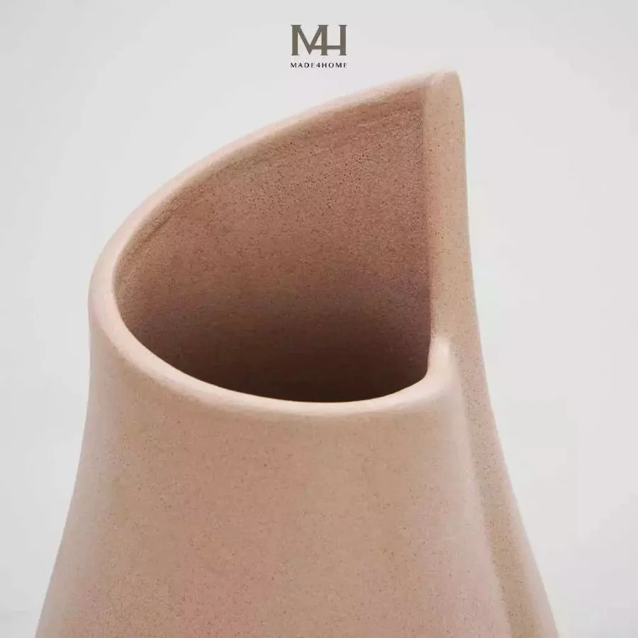 Bình hoa gốm sứ Nora trang trí decor dáng lượn sóng Made4Home – Kích thước 32x8cm