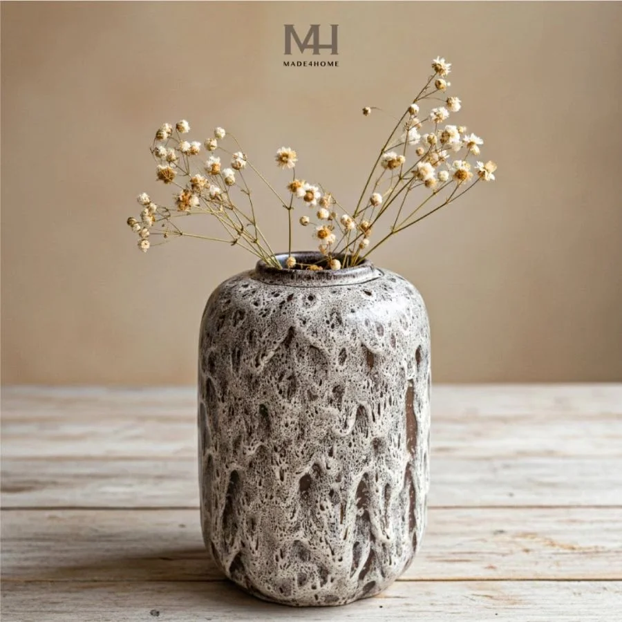 Bình hoa gốm sứ Still trang trí decor họa tiết rạn Made4Home – Kích thước 27x17cm