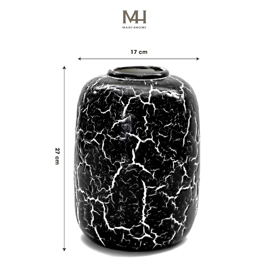 Bình hoa gốm sứ Still trang trí decor họa tiết rạn Made4Home – Kích thước 27x17cm