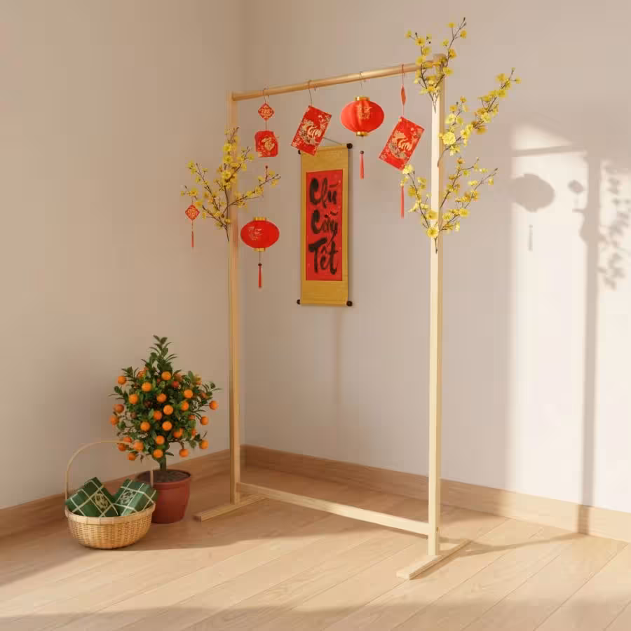 Giá treo quần áo gỗ thông