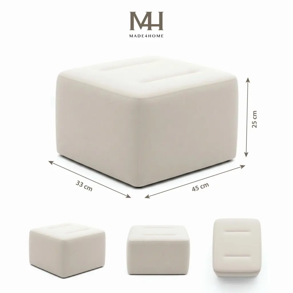 Đôn Sofa Bọc Vải Poly Cao Cấp Made4Home – Nhỏ Gọn, Đa Năng, Tinh Tế Cho Mọi Không Gian