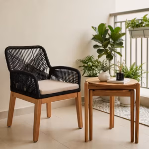 Ghế Rope Gỗ Tràm Cao Cấp Nordic – Ghế Cafe Ngoài Trời Chuẩn Xuất Khẩu