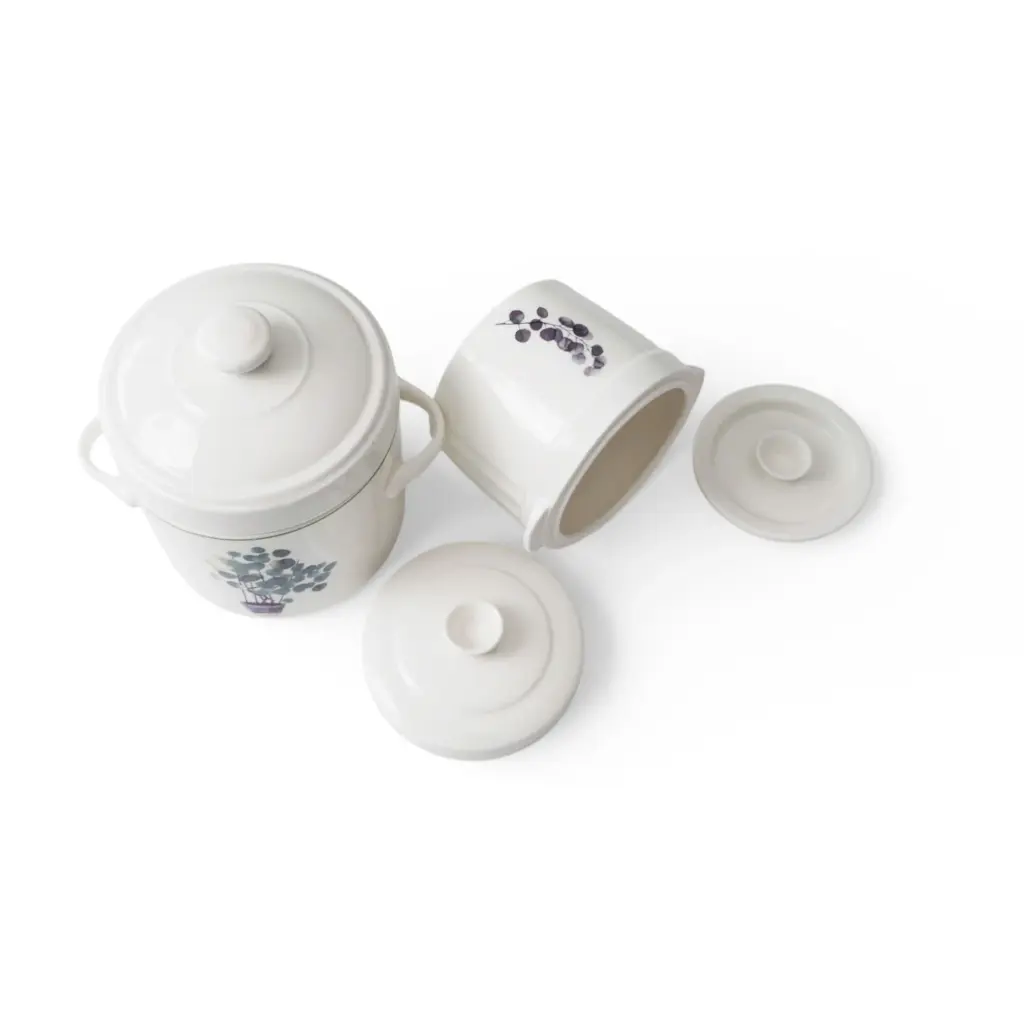 Thố Chưng Gốm Sứ Cao Cấp Made4Home 2 Lớp Nắp Giữ Nhiệt, Thiết Kế Sang Trọng Cho Gian Bếp Việt