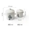 Thố Chưng Gốm Sứ Cao Cấp Made4Home 2 Lớp Nắp Giữ Nhiệt, Thiết Kế Sang Trọng Cho Gian Bếp Việt