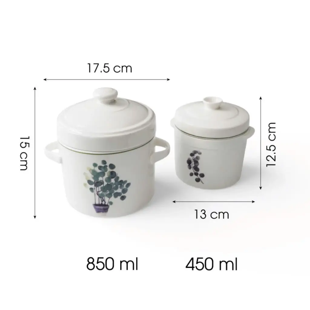 Thố Chưng Gốm Sứ Cao Cấp Made4Home 2 Lớp Nắp Giữ Nhiệt, Thiết Kế Sang Trọng Cho Gian Bếp Việt