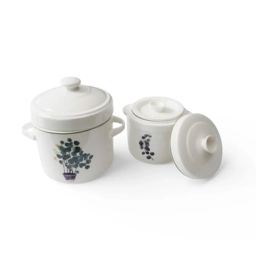 Thố Chưng Gốm Sứ Cao Cấp Made4Home 2 Lớp Nắp Giữ Nhiệt, Thiết Kế Sang Trọng Cho Gian Bếp Việt