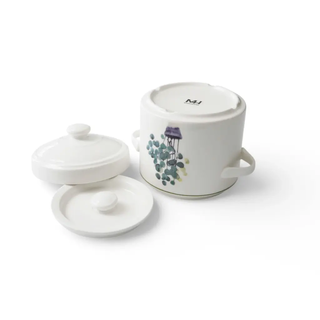 Thố Chưng Gốm Sứ Cao Cấp Made4Home 2 Lớp Nắp Giữ Nhiệt, Thiết Kế Sang Trọng Cho Gian Bếp Việt