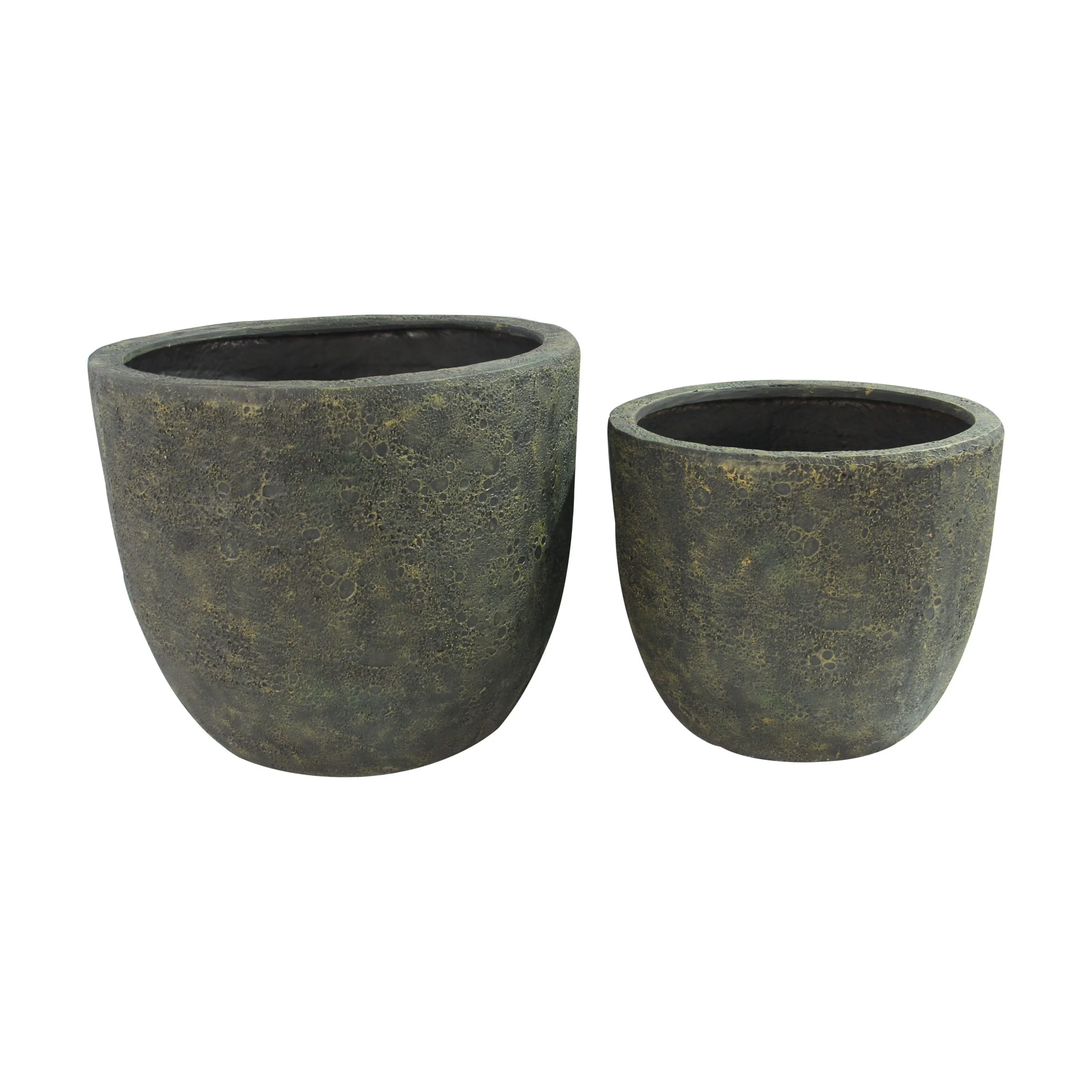 Egg Poly Planter (Set Of 2) – Green Grey