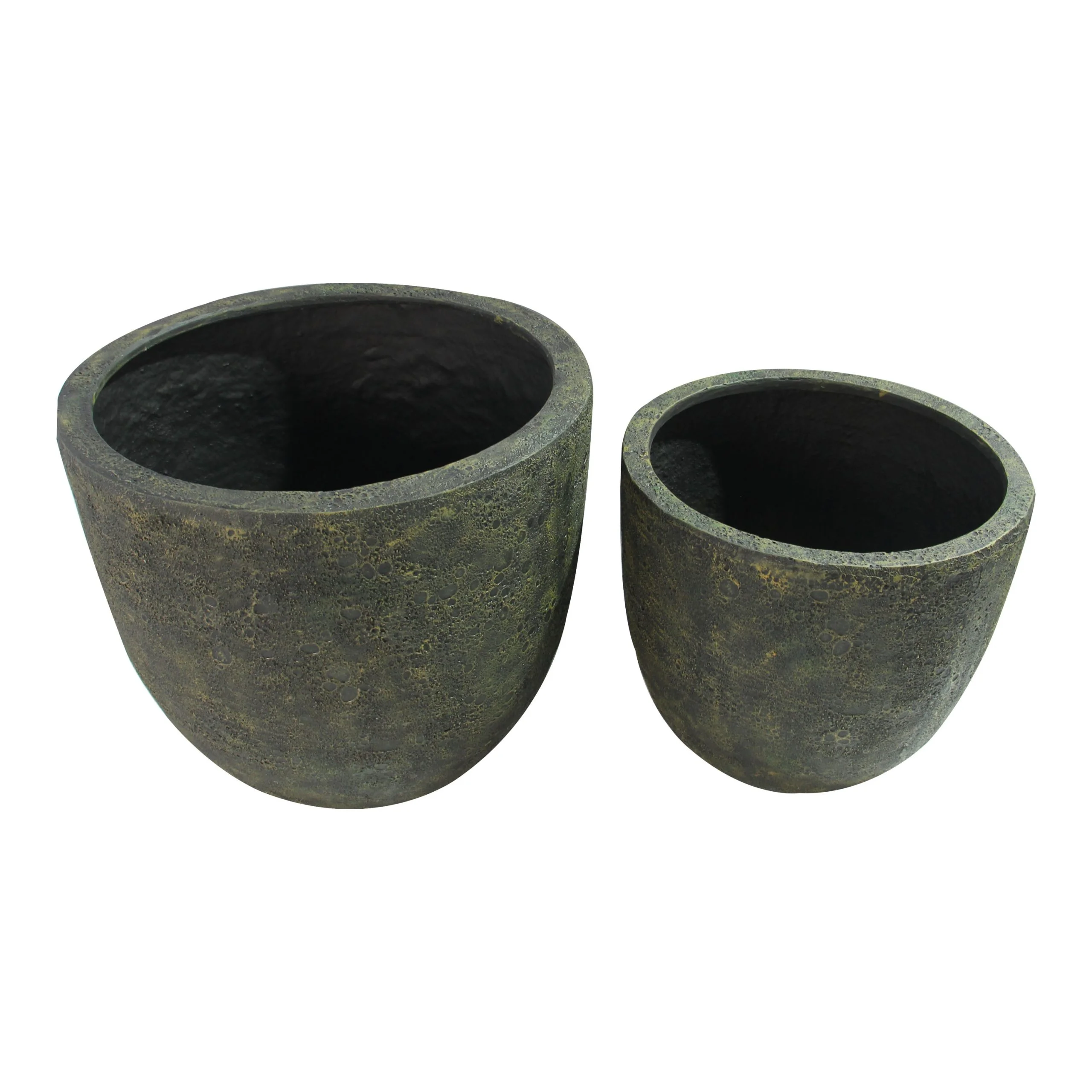 Egg Poly Planter (Set Of 2) – Green Grey