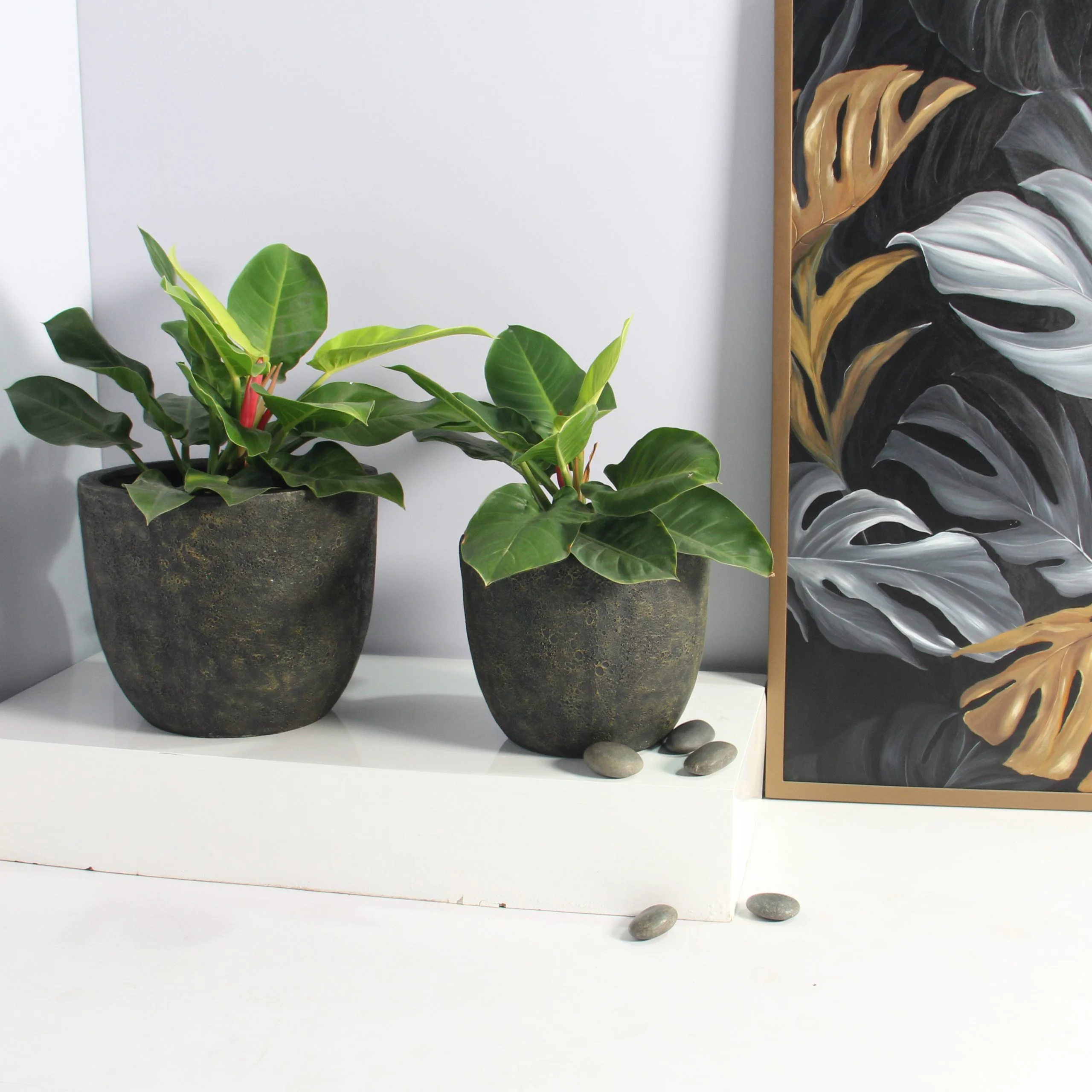 Egg Poly Planter (Set Of 2) – Green Grey