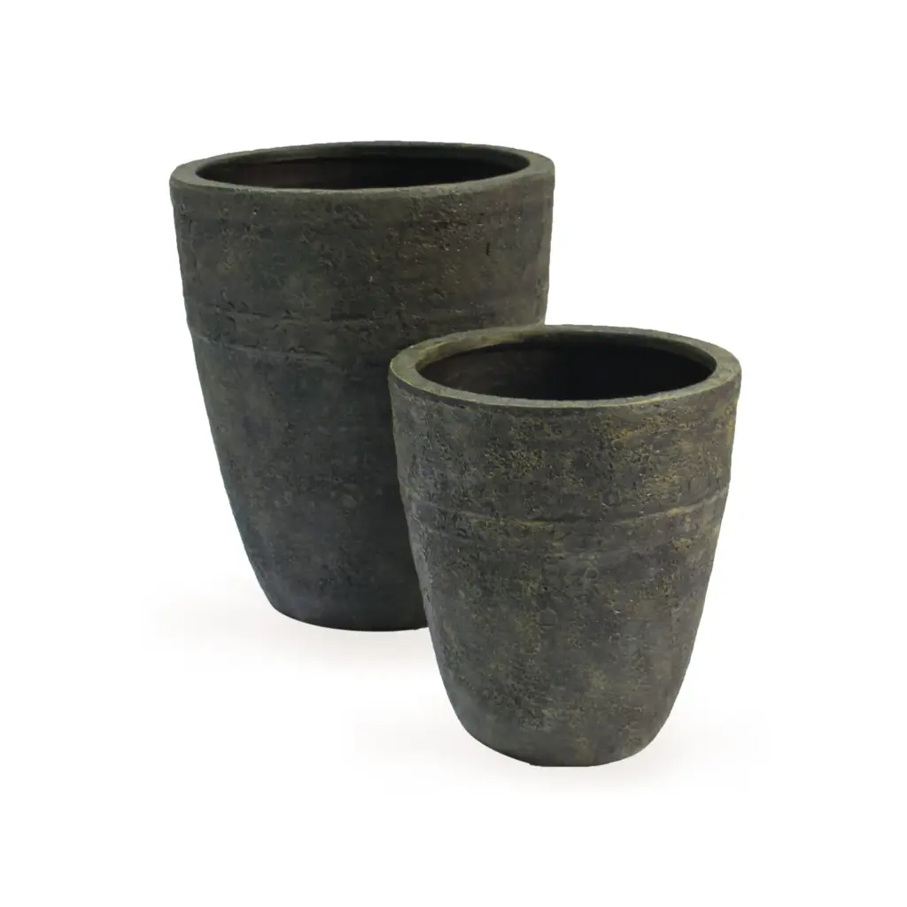 Milan Urn Poly Planter (Set Of 2) – Green Brown