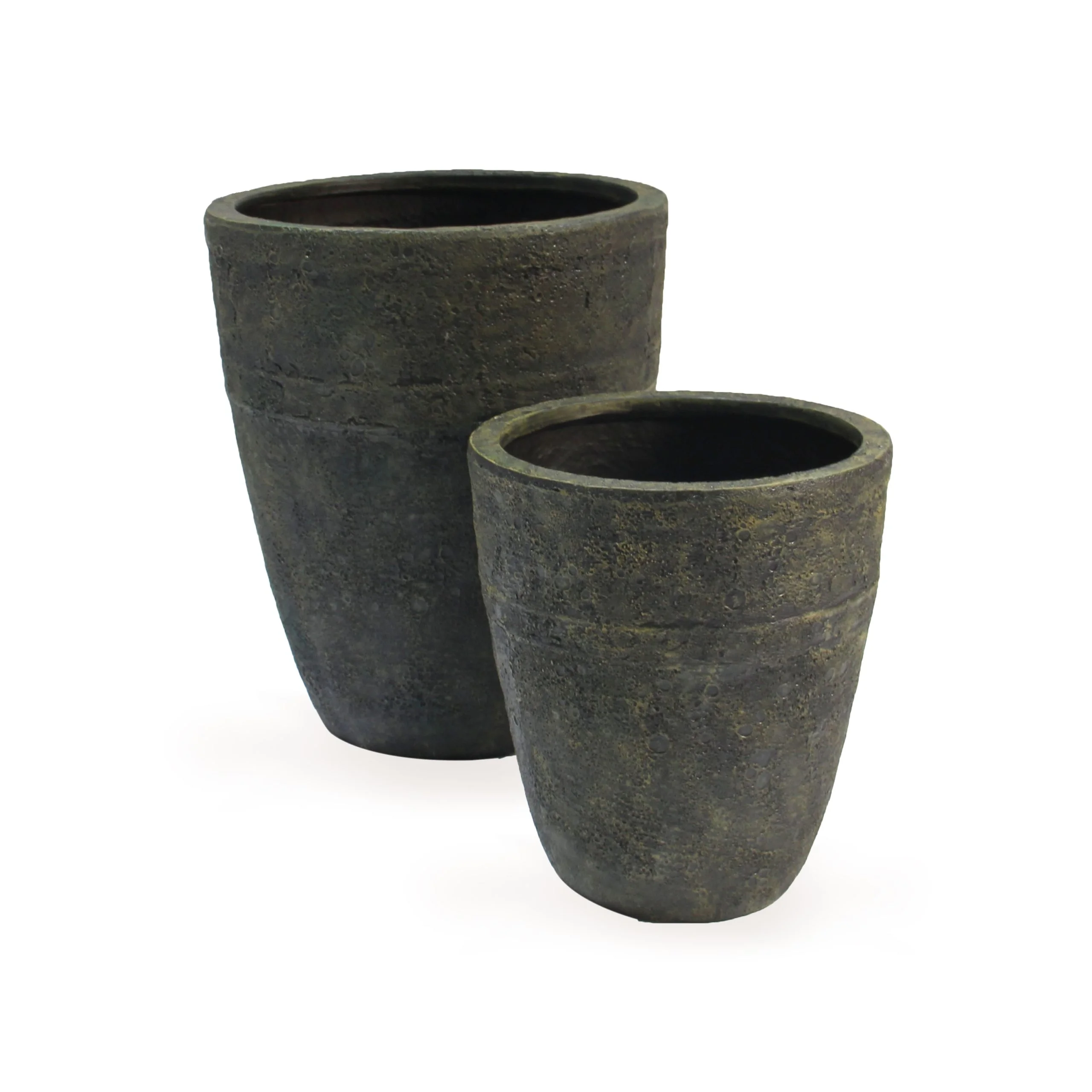 Milan Urn Poly Planter (Set Of 2) – Green Brown