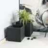 Rhine Square Poly Planter (Set Of 2) – Black