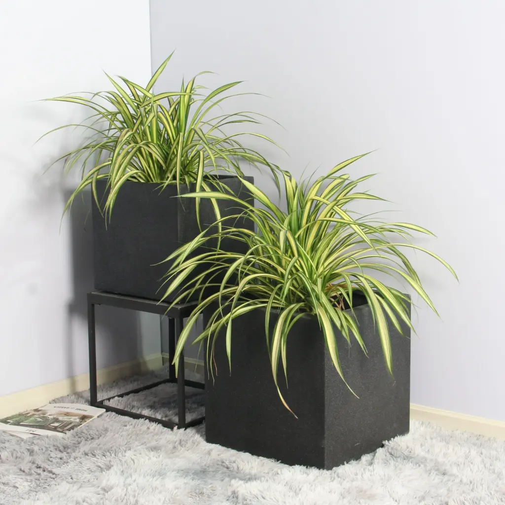 Rhine Square Poly Planter (Set Of 2) – Black