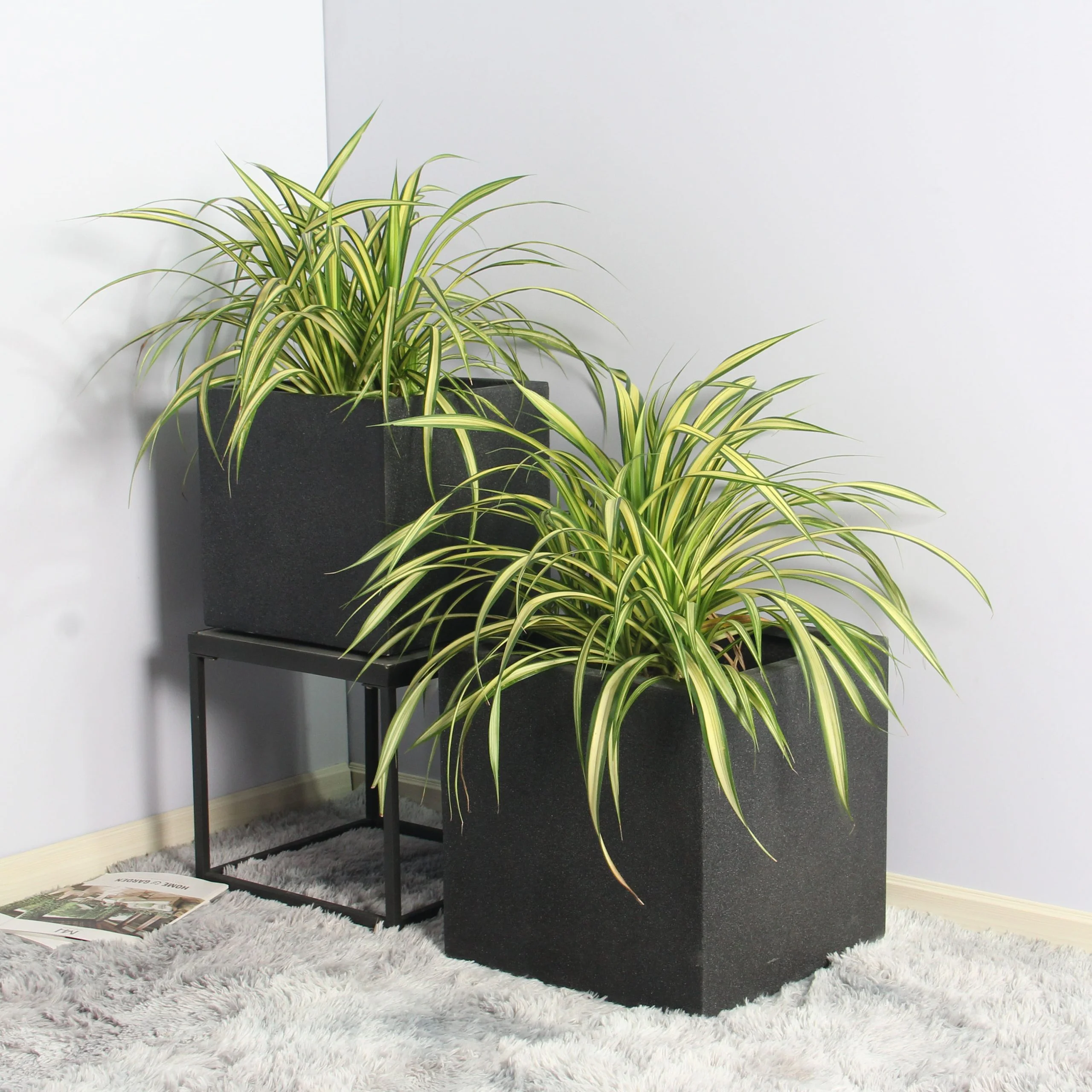 Rhine Square Poly Planter (Set Of 2) – Black