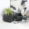 Rhine Square Poly Planter (Set Of 2) – Black