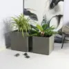 Rhine Square Poly Planter (Set Of 2) – Grey