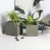 Rhine Square Poly Planter (Set Of 2) – Grey