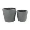 Rugen Cylindrical Round Poly Planter (Set Of 2) – Dark Grey