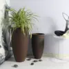 Shine Urn Poly Planter (Set Of 2) – Red Brown